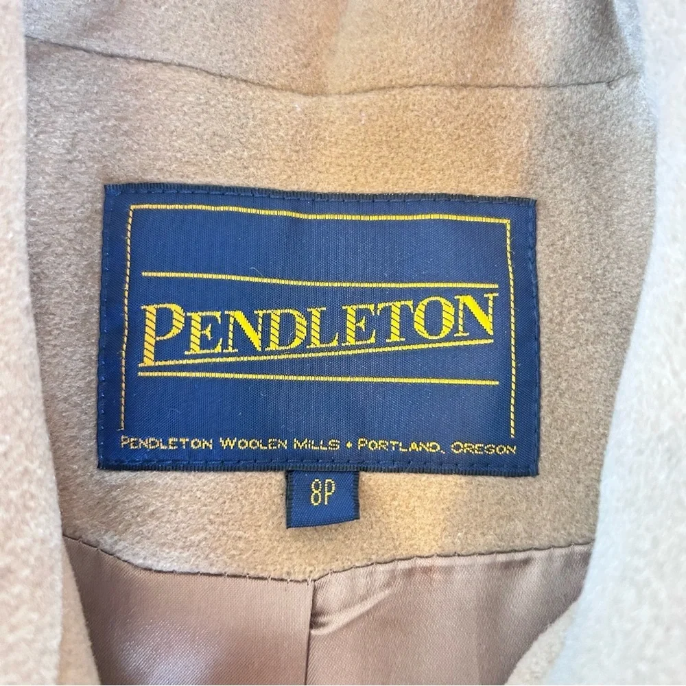Pendleton Vintage Cashmere Wool Pea Coat Camel Womens Size 8P USA